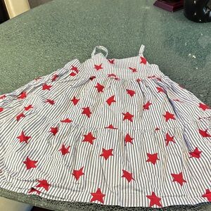 Striped Sundress with Red Star Print